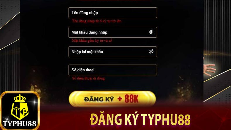 Hướng Dẫn Đăng Ký TYPHU88 Chỉ Trong 3 Phút Dễ Hiểu